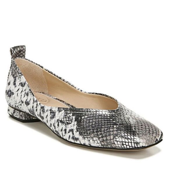 Franco Sarto Ailee Flats Metallic Snakeskin Ballet Flat Sz 6 Square Toe - Picture 1 of 10